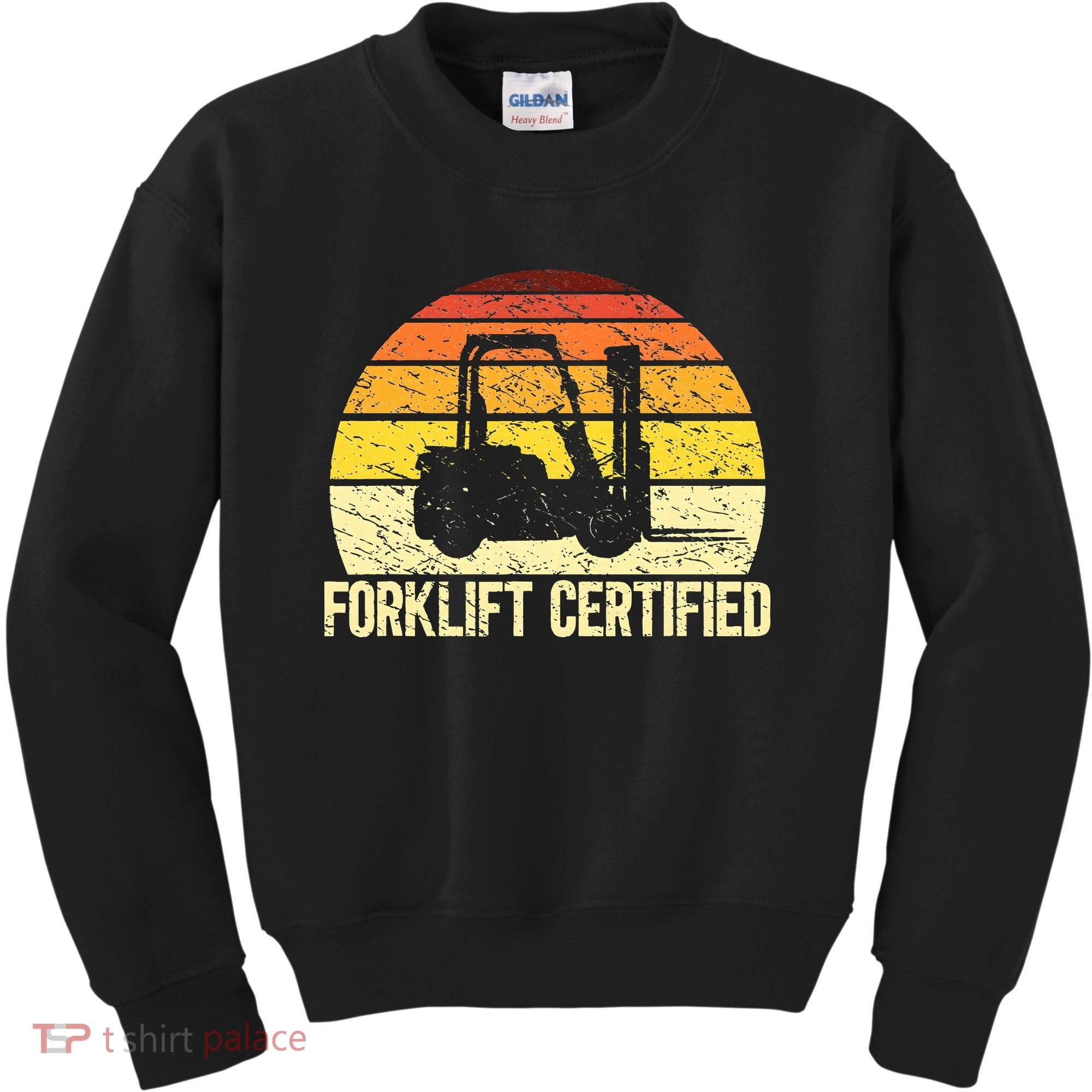 Retro Forklift Certified Forklift Operator Lift Truck Driver Kids Sweatshirt