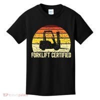 Retro Forklift Certified Forklift Operator Lift Truck Driver Kids T-Shirt thumb 0