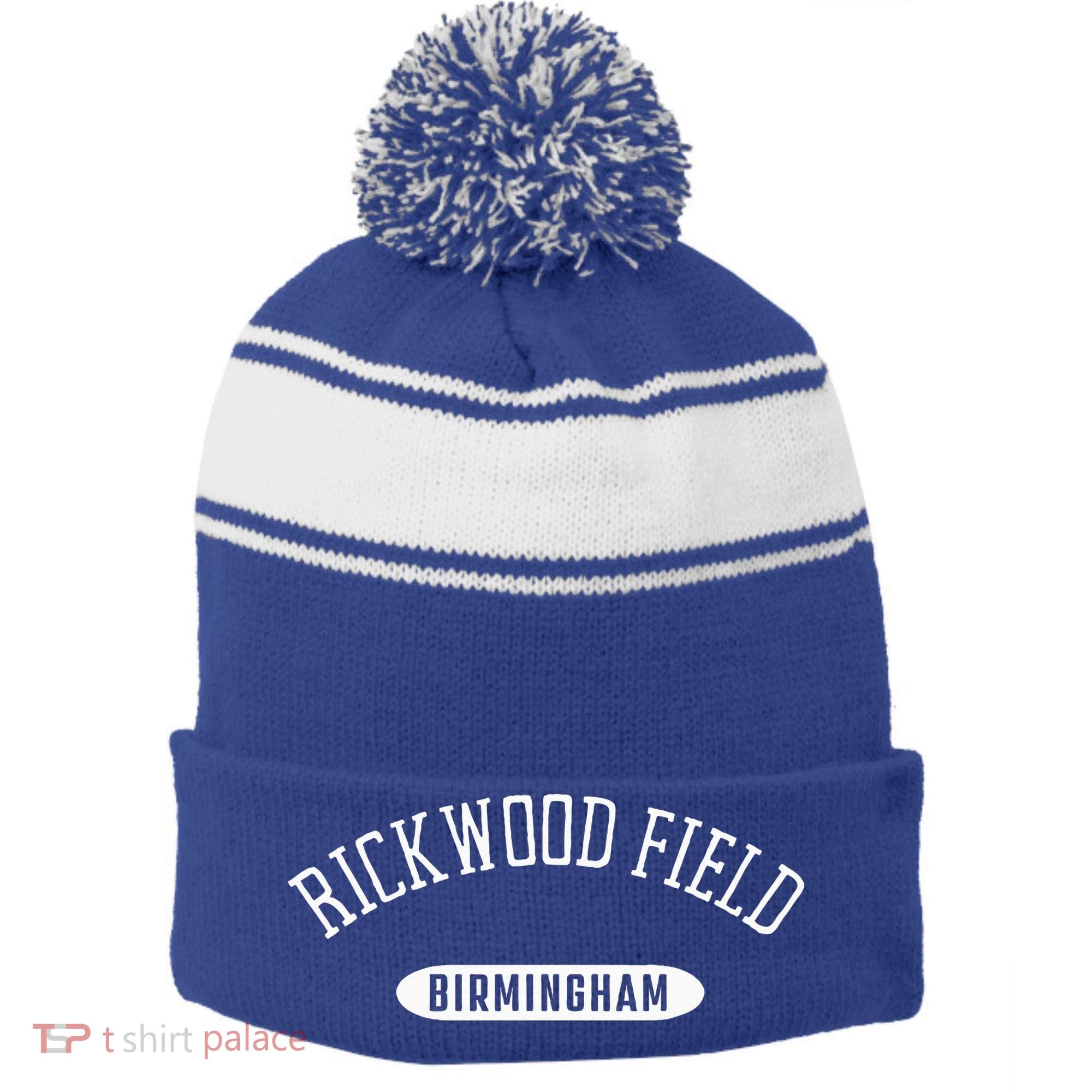 Rickwood Field Classic Style Birmingham Alabama Stripe Pom Pom Beanie
