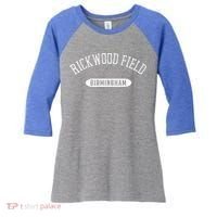 Rickwood Field Classic Style Birmingham Alabama Women's Tri-Blend 3/4-Sleeve Raglan Shirt thumb 0