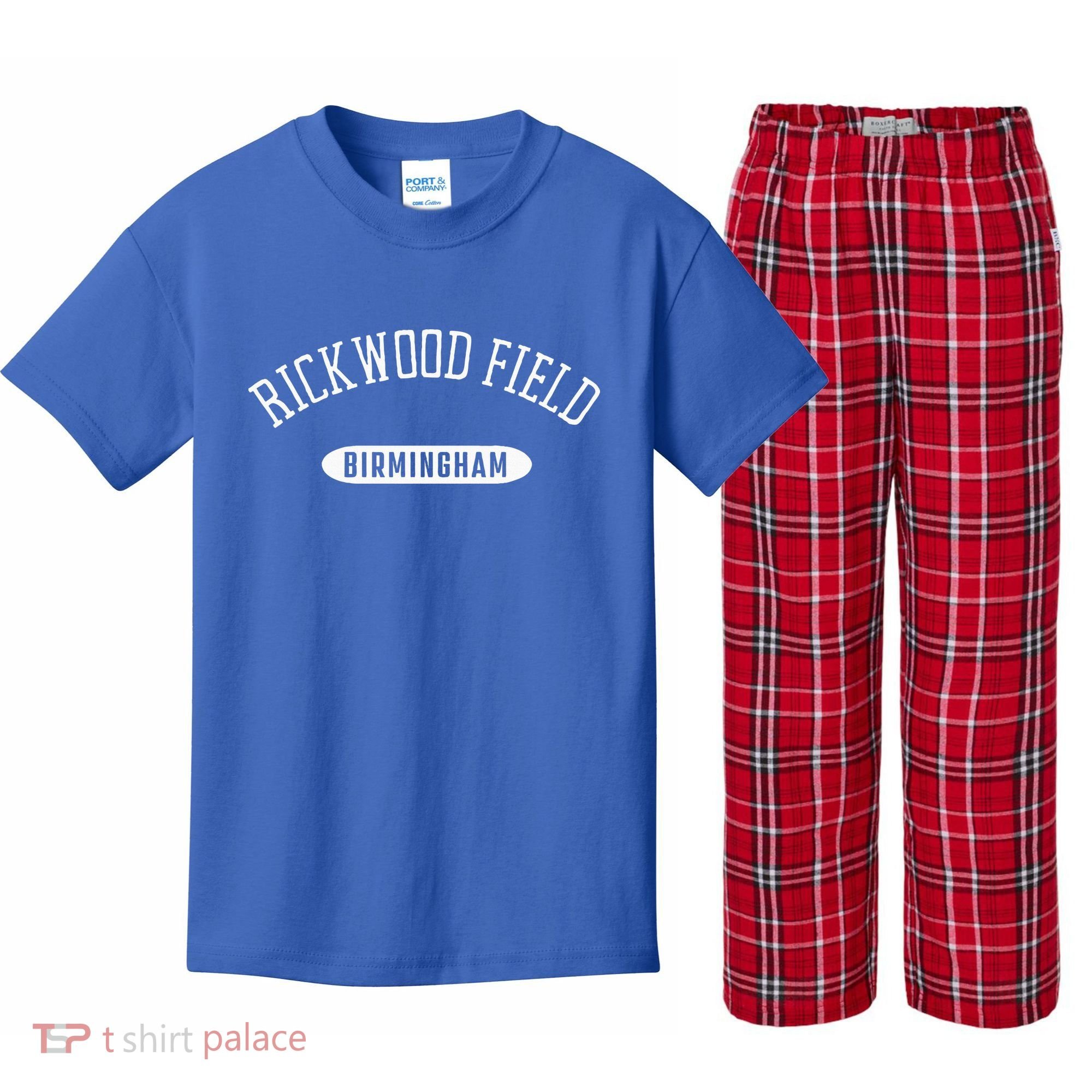 Rickwood Field Classic Style Birmingham Alabama Kids Plaid Pajama Set