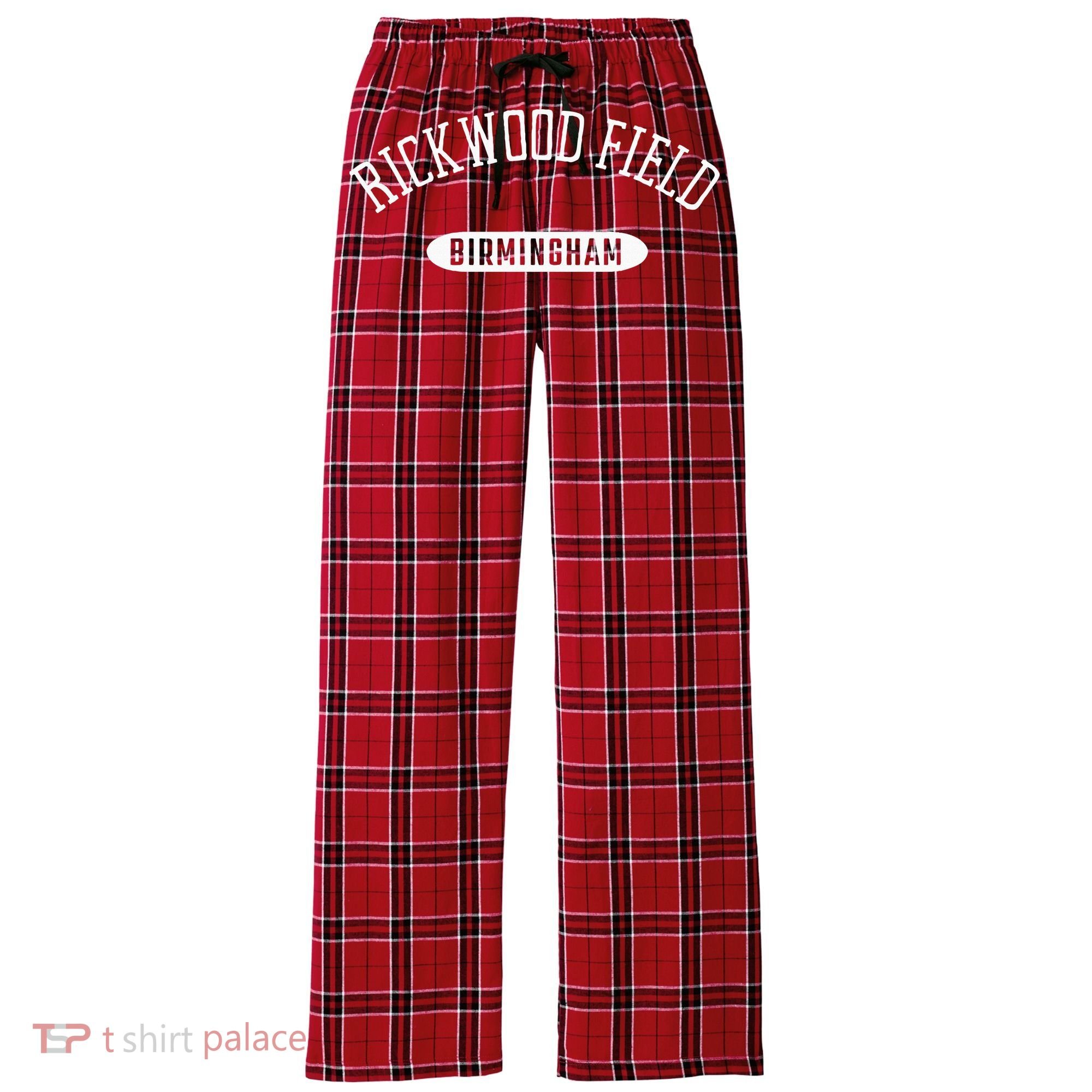 Rickwood Field Classic Style Birmingham Alabama Women's Flannel Plaid Pajama Pants