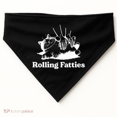 Rolling Fatties Cat Funny Cat Lovers USA-Made Doggie Bandana