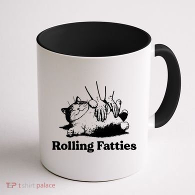 Rolling Fatties Cat Funny Cat Lovers Coffee Mug back