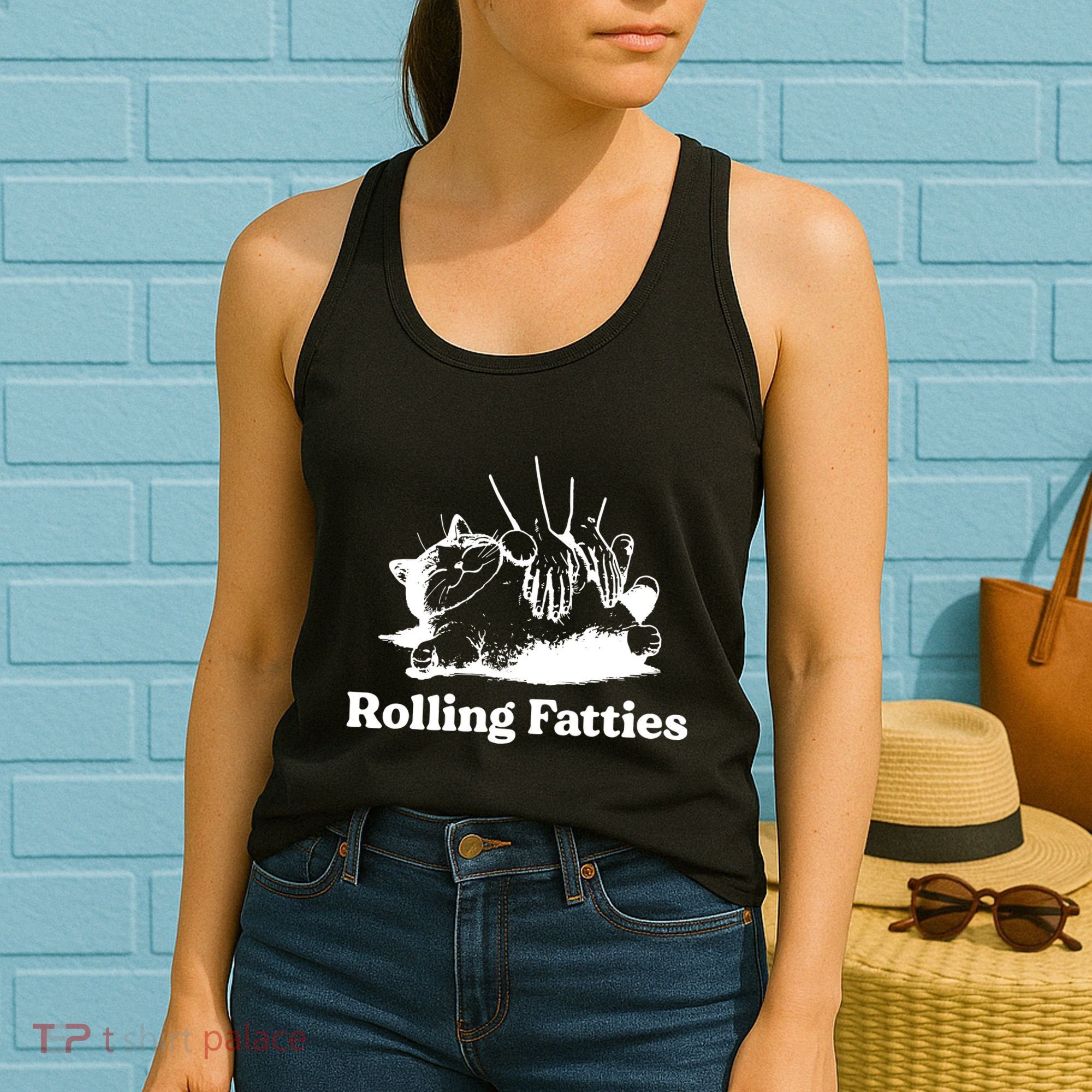 Rolling Fatties Cat Funny Cat Lovers Women's Tank Top