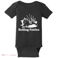 Rolling Fatties Cat Funny Cat Lovers Baby Bodysuit thumb 0