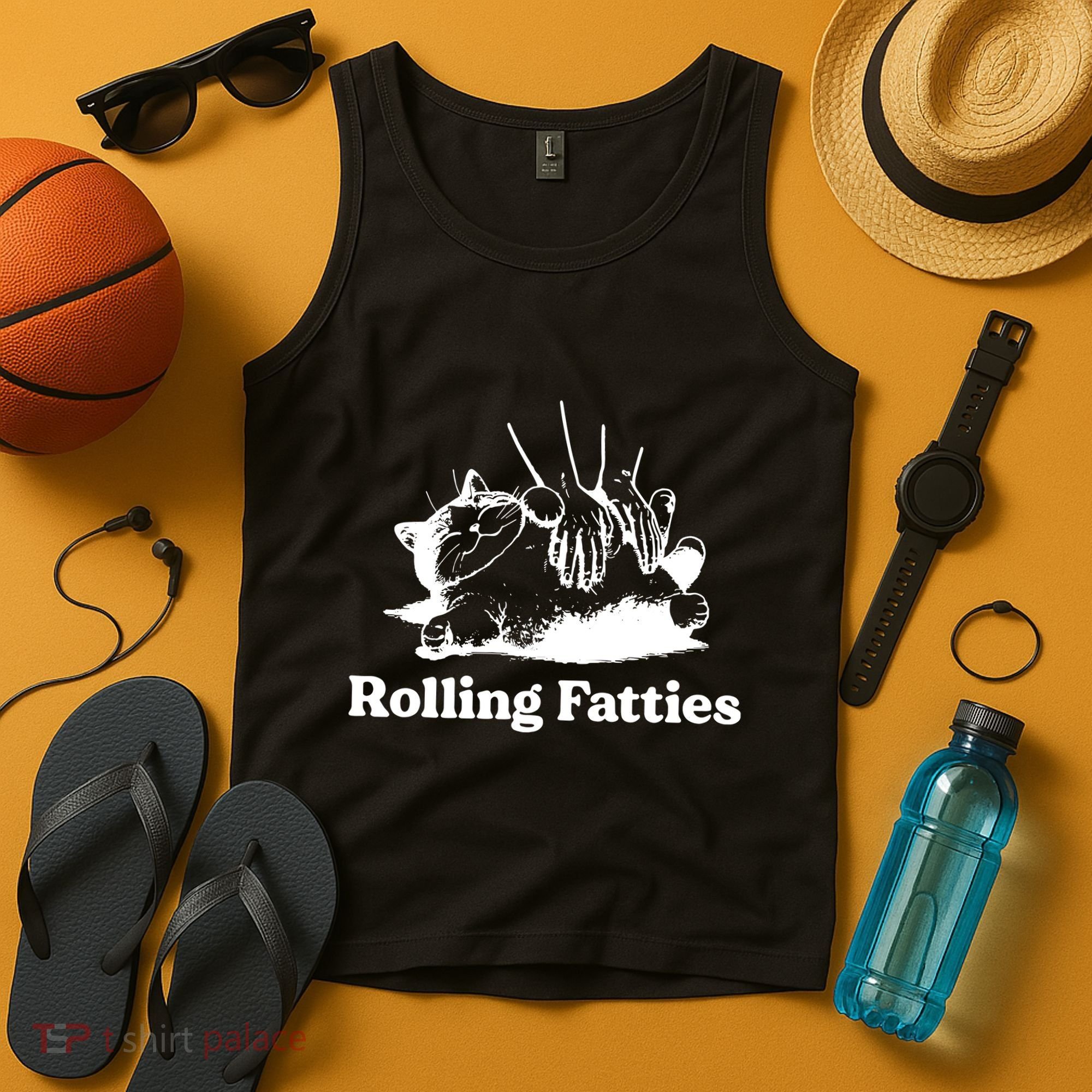 Rolling Fatties Cat Funny Cat Lovers Tank Top