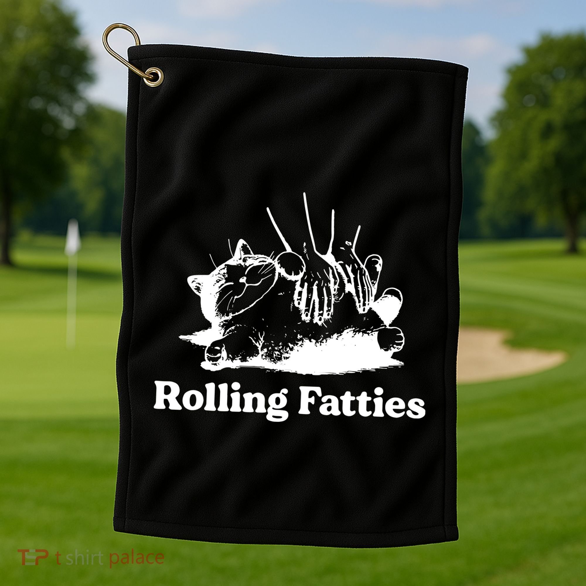 Rolling Fatties Cat Funny Cat Lovers Golf Towel