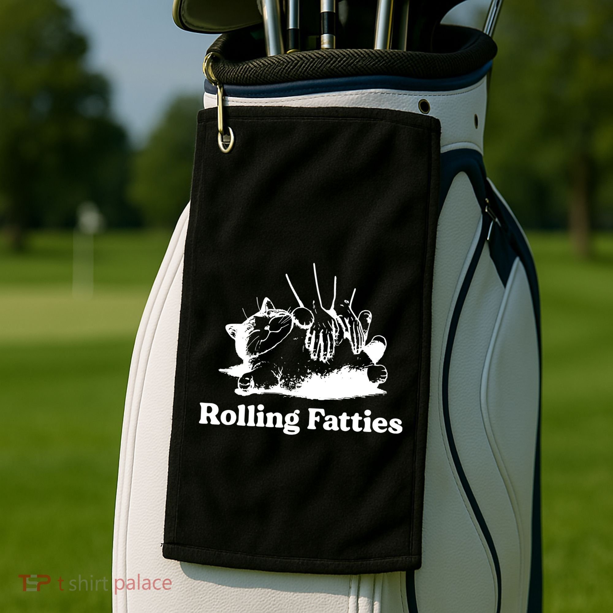 Rolling Fatties Cat Funny Cat Lovers Golf Towel
