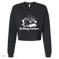 Rolling Fatties Cat Funny Cat Lovers Cropped Pullover Crew thumb 0