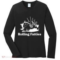 Rolling Fatties Cat Funny Cat Lovers Women's Long Sleeve Shirt thumb 0