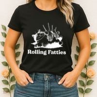 Rolling Fatties Cat Funny Cat Lovers Women's T-Shirt thumb 2