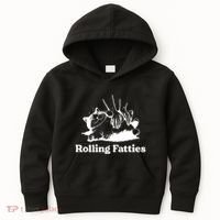 Rolling Fatties Cat Funny Cat Lovers Kids Hoodie thumb 0