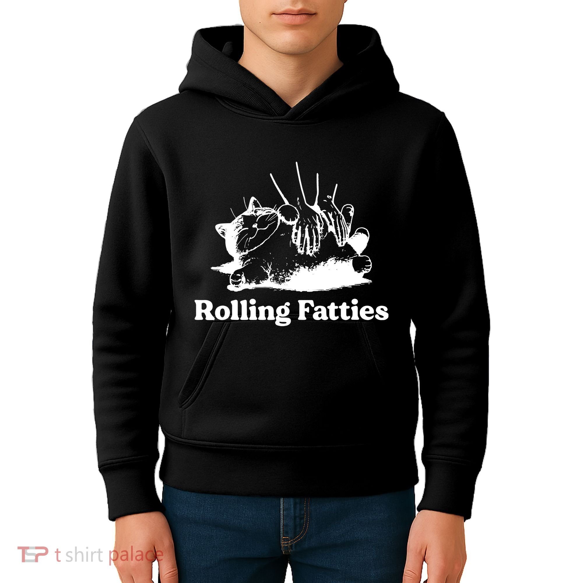 Rolling Fatties Cat Funny Cat Lovers Kids Hoodie