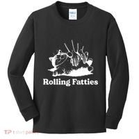 Rolling Fatties Cat Funny Cat Lovers Kids Long Sleeve Shirt thumb 0