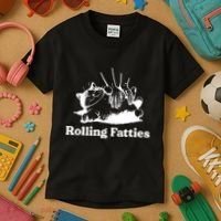 Rolling Fatties Cat Funny Cat Lovers Kids T-Shirt thumb 3