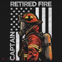 Retired Fire Captain Firefighter Retirement American Flag Backpack thumb 2