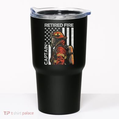 Retired Fire Captain Firefighter Retirement American Flag Tumbler