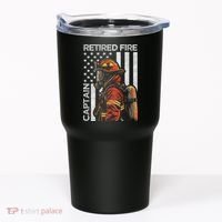 Retired Fire Captain Firefighter Retirement American Flag Tumbler thumb 0
