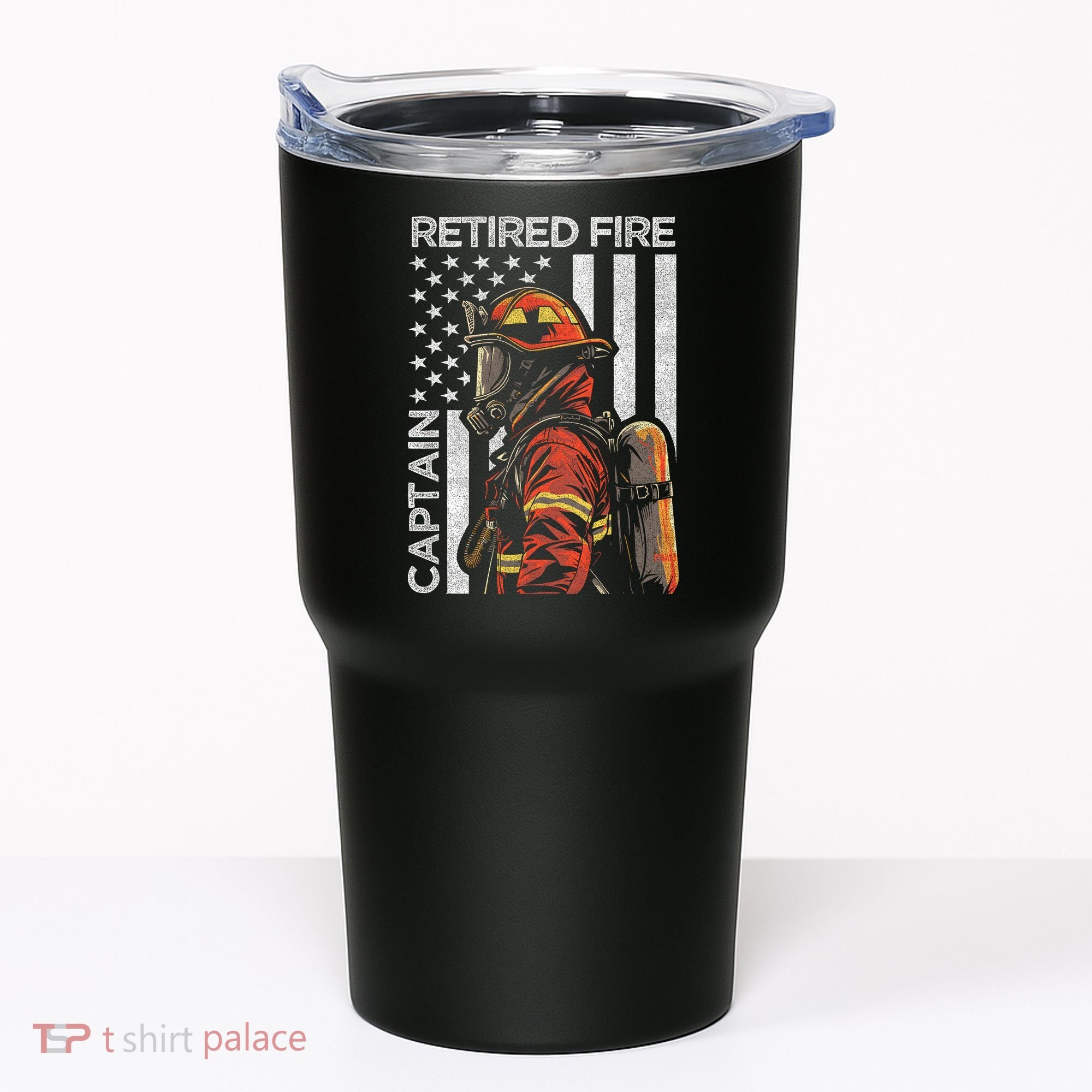 Retired Fire Captain Firefighter Retirement American Flag Tumbler