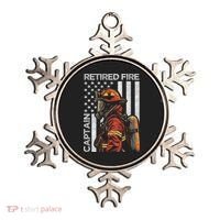 Retired Fire Captain Firefighter Retirement American Flag Ornament thumb 0