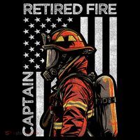 Retired Fire Captain Firefighter Retirement American Flag Ornament thumb 1