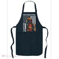 Retired Fire Captain Firefighter Retirement American Flag Apron thumb 0