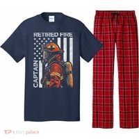 Retired Fire Captain Firefighter Retirement American Flag Pajama Set thumb 0