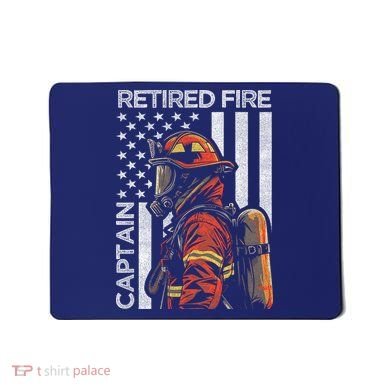 Retired Fire Captain Firefighter Retirement American Flag Mousepad