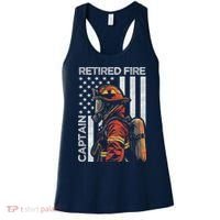 Retired Fire Captain Firefighter Retirement American Flag Women's Tank Top thumb 0
