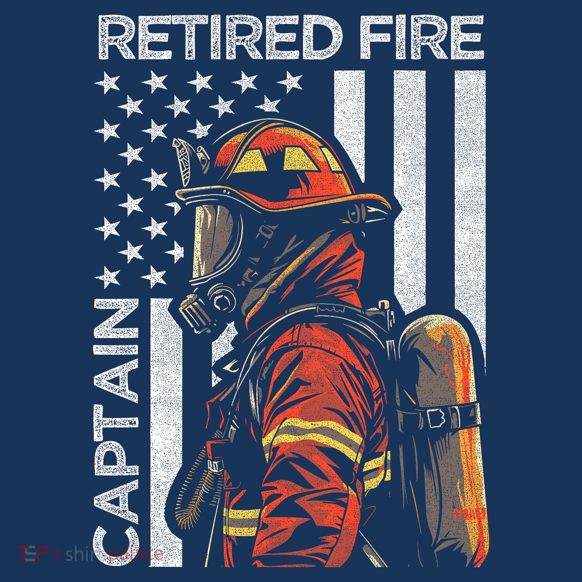 Retired Fire Captain Firefighter Retirement American Flag Women's Tank Top