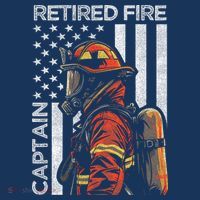 Retired Fire Captain Firefighter Retirement American Flag Women's T-Shirt thumb 6