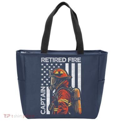 Retired Fire Captain Firefighter Retirement American Flag Tote Bag