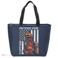 Retired Fire Captain Firefighter Retirement American Flag Tote Bag thumb 0