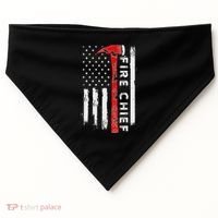 Retired Fire Chief American Flag Retirement Gifts Fire Chief USA-Made Doggie Bandana thumb 0