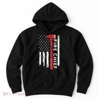 Retired Fire Chief American Flag Retirement Gifts Fire Chief Hoodie thumb 0