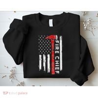 Retired Fire Chief American Flag Retirement Gifts Fire Chief Sweatshirt thumb 2