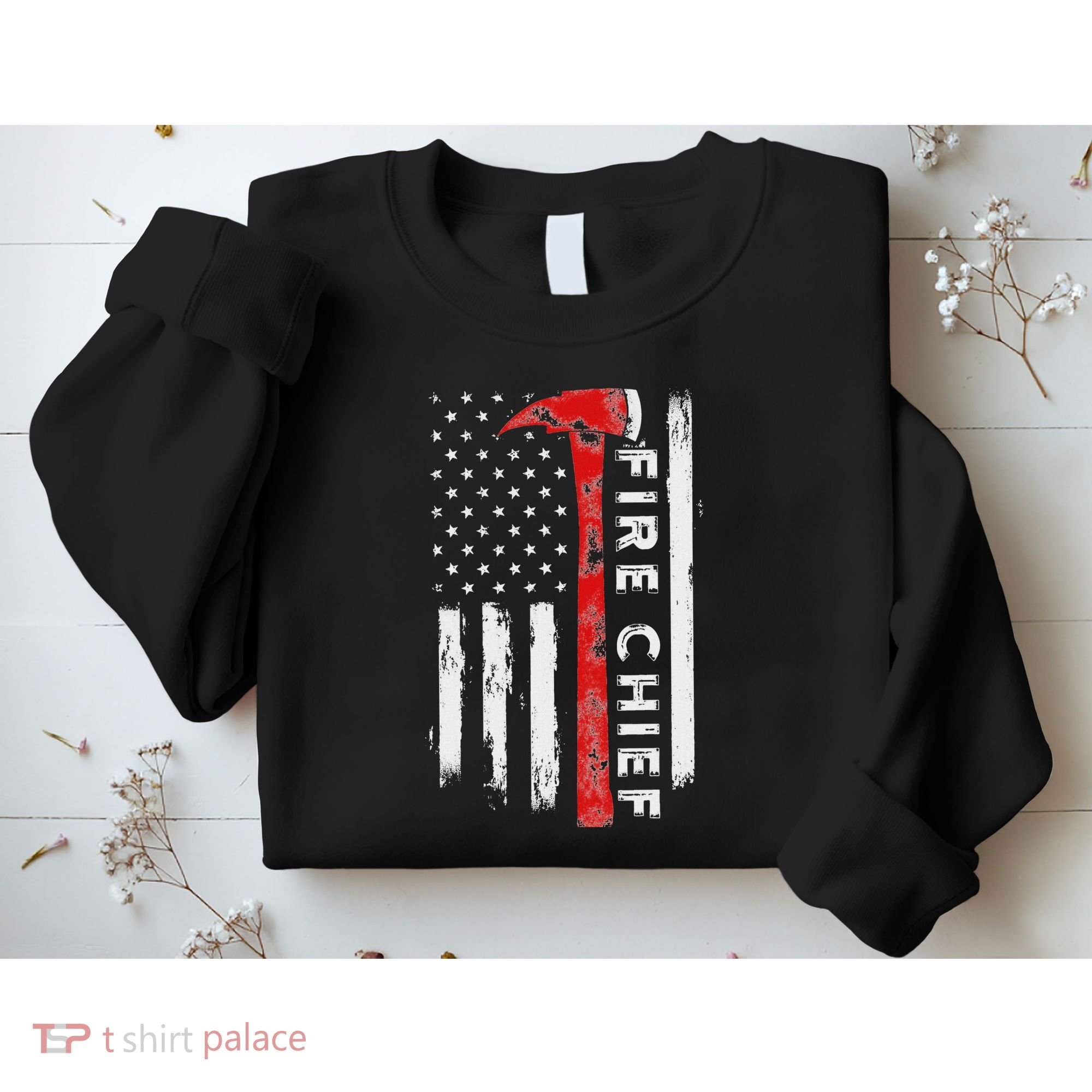 Retired Fire Chief American Flag Retirement Gifts Fire Chief Sweatshirt