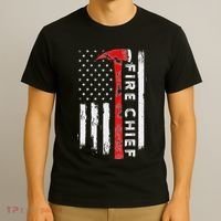 Retired Fire Chief American Flag Retirement Gifts Fire Chief T-Shirt thumb 3