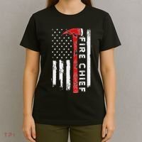 Retired Fire Chief American Flag Retirement Gifts Fire Chief T-Shirt thumb 4