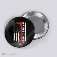 Retired Fire Chief American Flag Retirement Gifts Fire Chief Button thumb 0