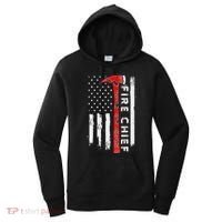 Retired Fire Chief American Flag Retirement Gifts Fire Chief Women's Hoodie thumb 0