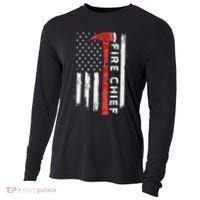Retired Fire Chief American Flag Retirement Gifts Fire Chief Cooling Performance Long Sleeve Crew thumb 0