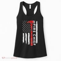Retired Fire Chief American Flag Retirement Gifts Fire Chief Women's Tank Top thumb 0