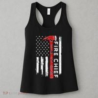 Retired Fire Chief American Flag Retirement Gifts Fire Chief Women's Tank Top thumb 3