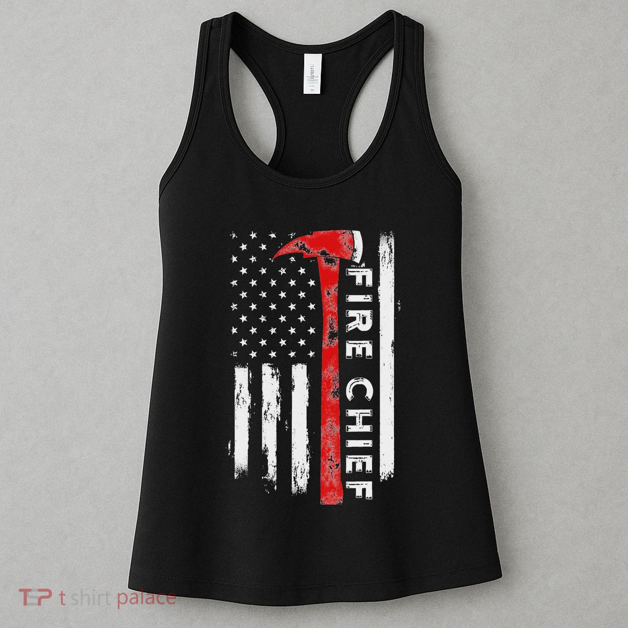 Retired Fire Chief American Flag Retirement Gifts Fire Chief Women's Tank Top