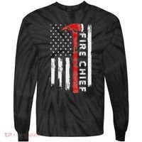 Retired Fire Chief American Flag Retirement Gifts Fire Chief Tie-Dye Long Sleeve Shirt thumb 0