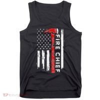 Retired Fire Chief American Flag Retirement Gifts Fire Chief Tank Top thumb 0