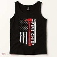 Retired Fire Chief American Flag Retirement Gifts Fire Chief Tank Top thumb 2