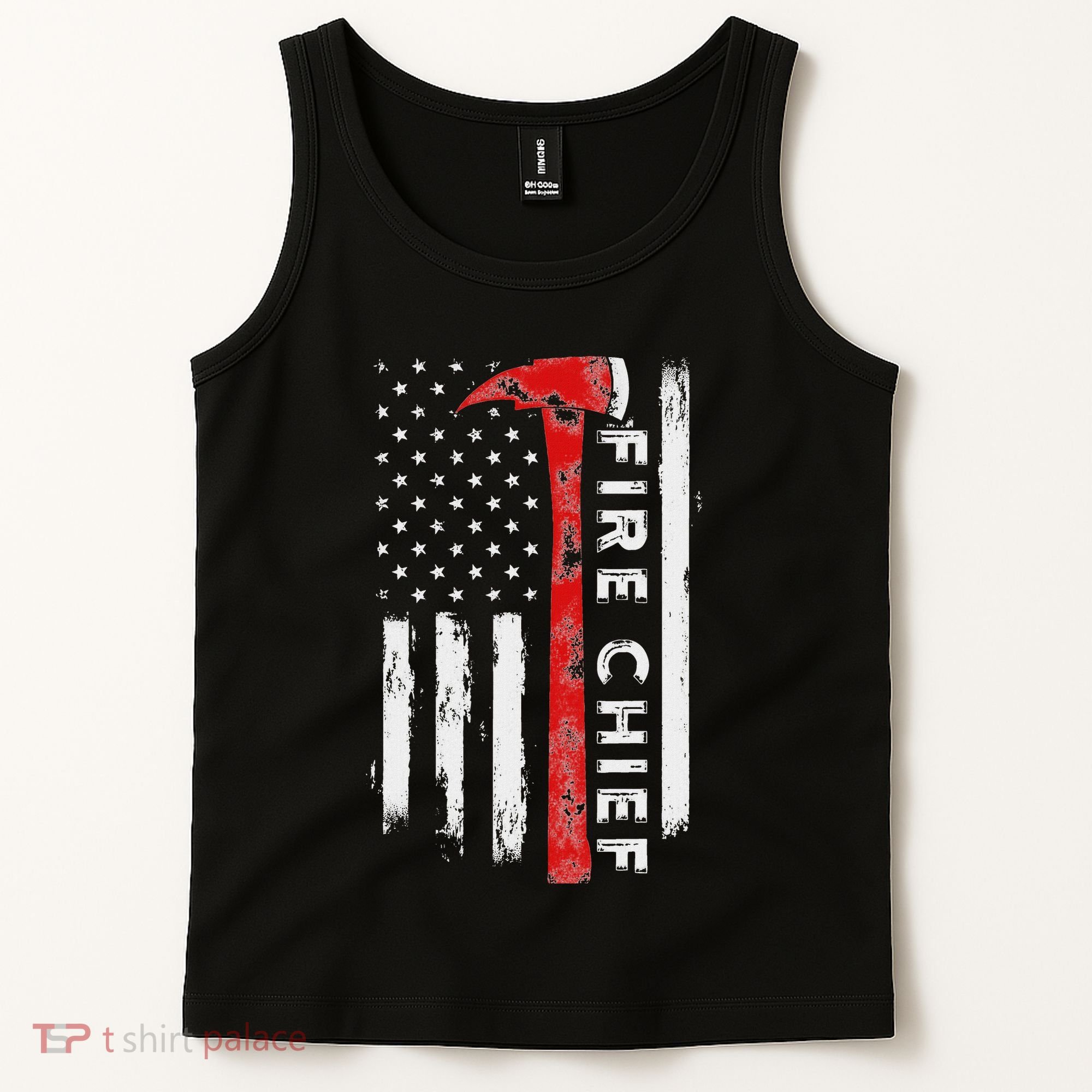 Retired Fire Chief American Flag Retirement Gifts Fire Chief Tank Top